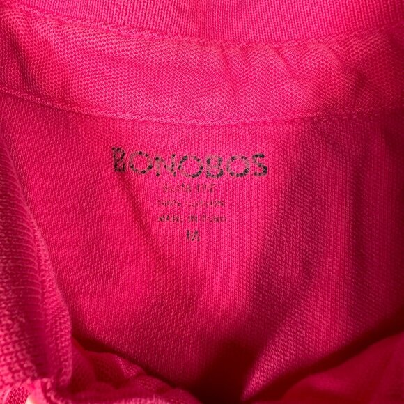 Bonobos Mens Medium Bright Pink Cotton Knit Polo Shirt Slim Fit Short Sleeve - Picture 3 of 6